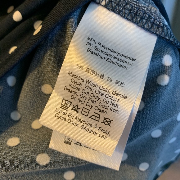 DKNY Navy Polka Dot Sleeveless Blouse - Picture 3 of 3